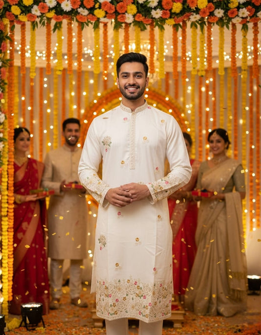 Sequence on Silk Kurta Set | Waak