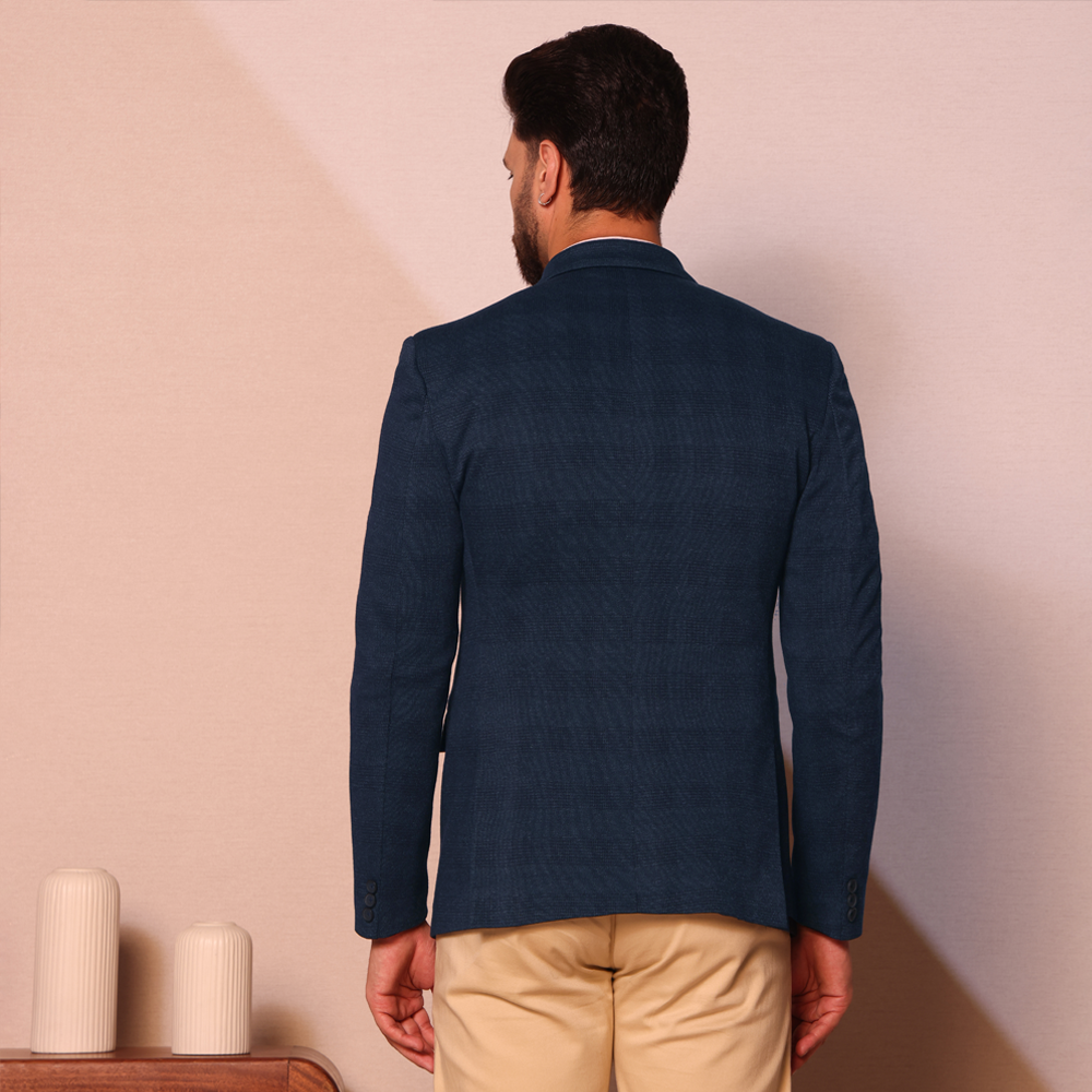 Barcelona Blue Check Blazer | Waak