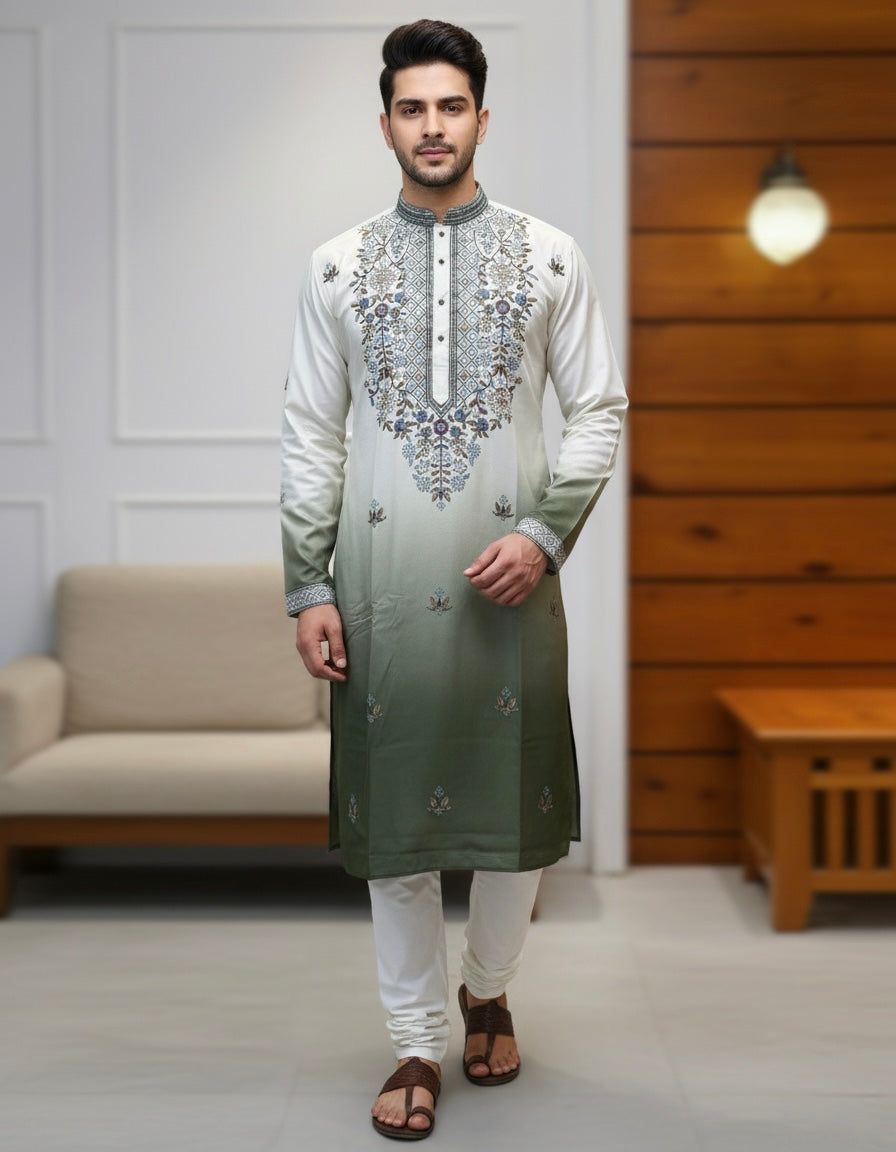 Noor - Silk Thread Embroidery Kurta S | Waak