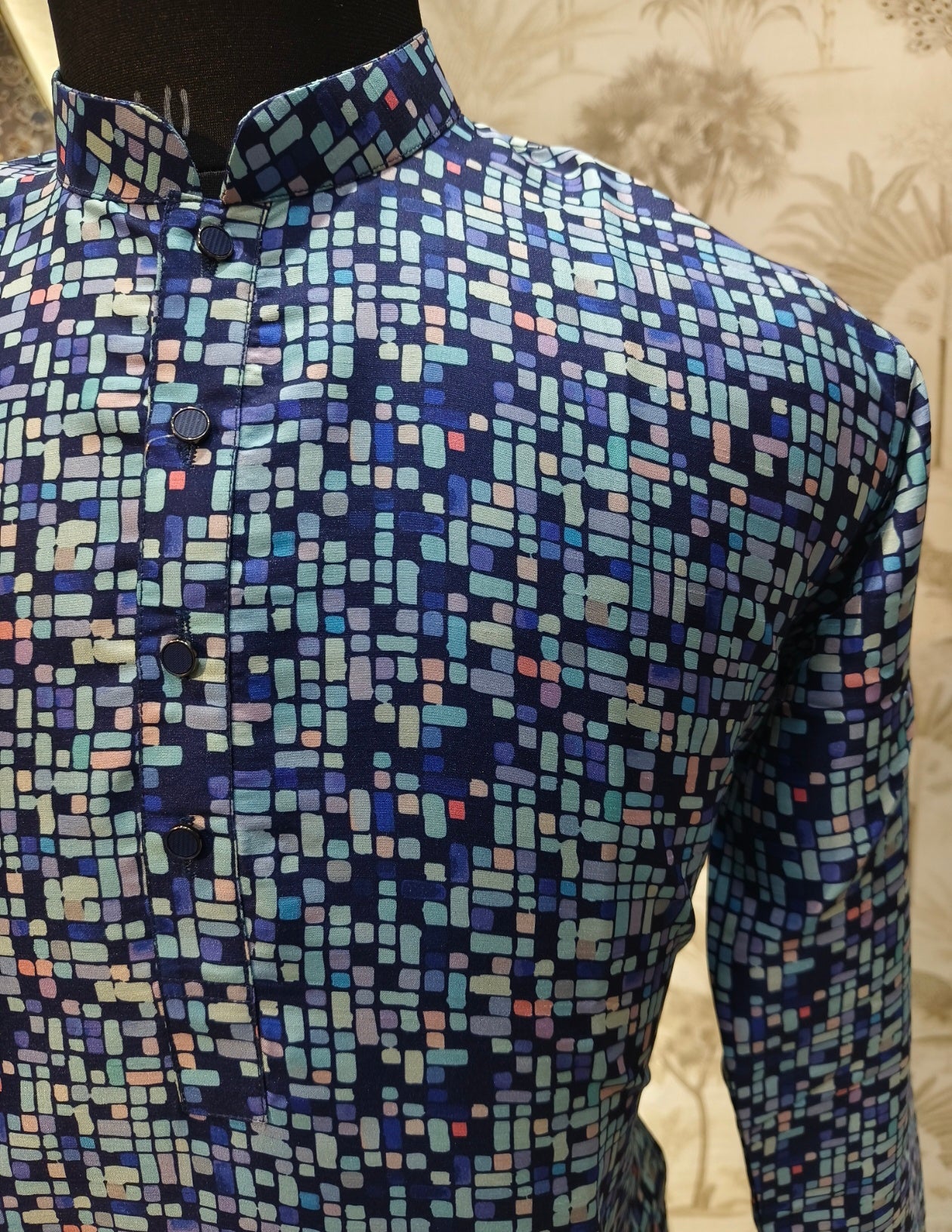 Blue Eclectic Print Carnival Kurta | Waak