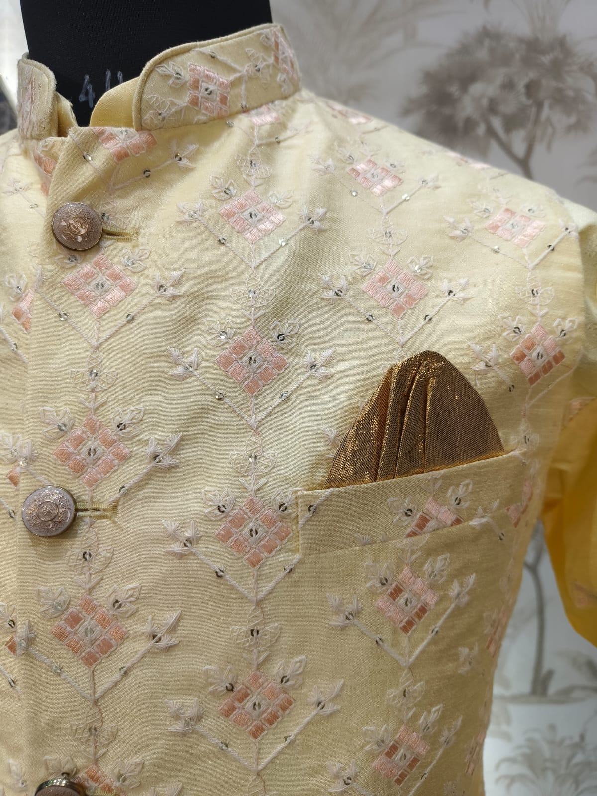 Kachi Haldi Embroidery Kurta Set | Waak