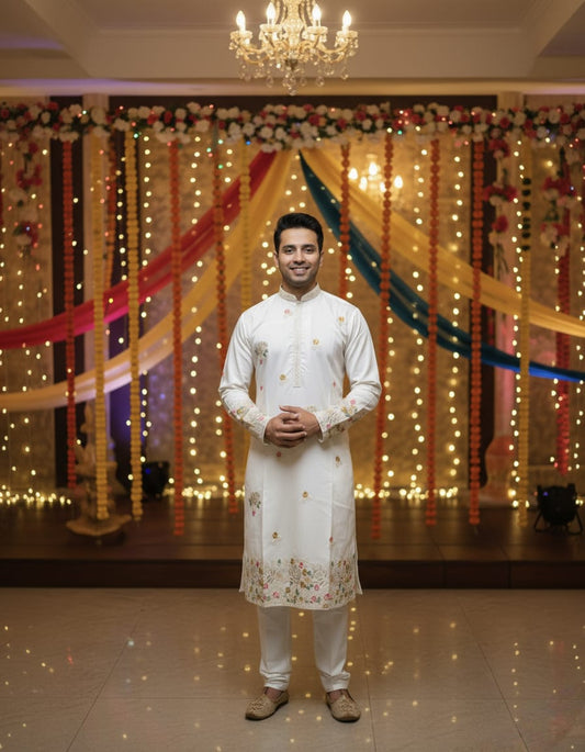 Sequence on Silk Kurta Set | Waak