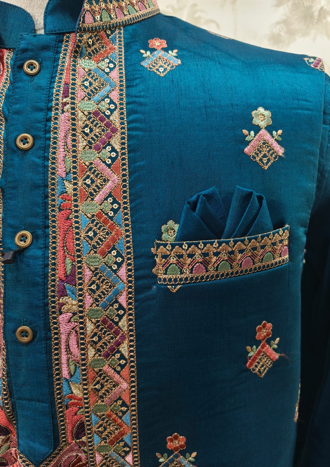 Royal Zari Heritage Waistcoat and Kurta Set | Waak
