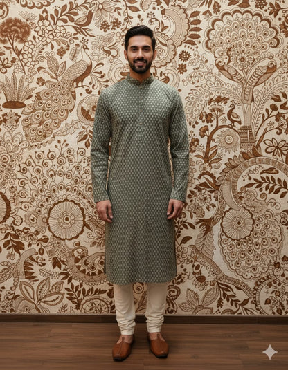 Shifali Olive Kurta Set | Waak
