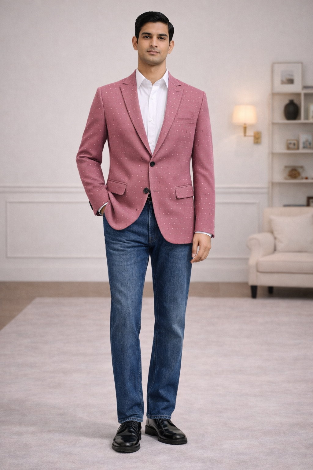 World is Yours Textured Blazer -pink | Waak