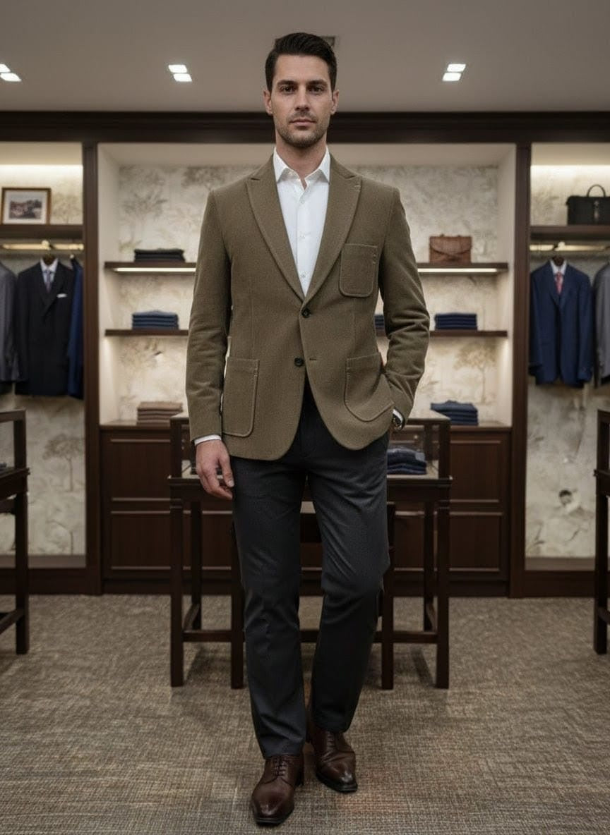 WAAK Camel Corduroy Blazer
