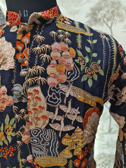 Only for You Black all over Embroidery Kurta Set | Waak