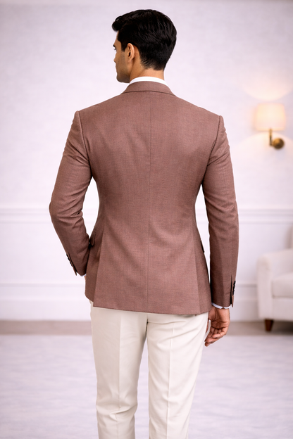 WAAK Siena Cocoa Double-Breasted Blazer