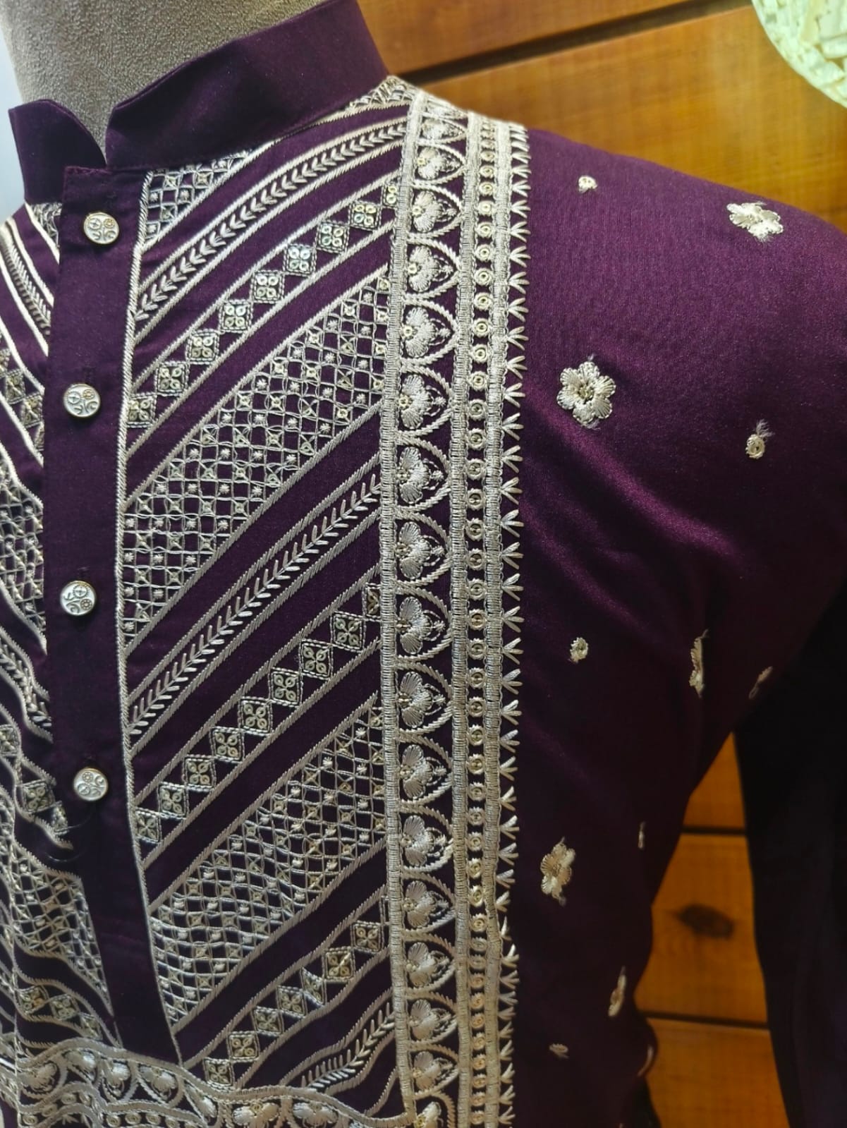 Shubh Muhurat Silk Embroidery Kurta Set | Waak