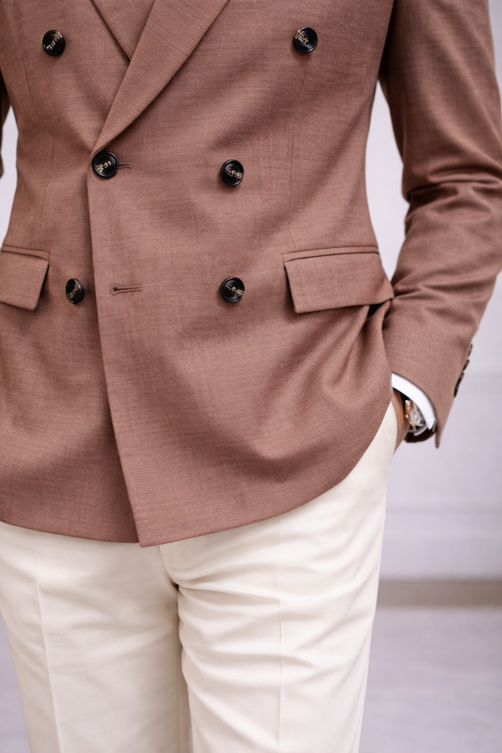 WAAK Siena Cocoa Double-Breasted Blazer