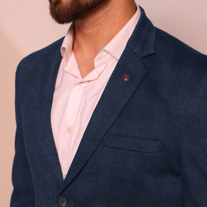 Barcelona Blue Check Blazer | Waak