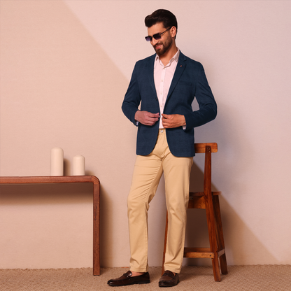 Barcelona Blue Check Blazer | Waak