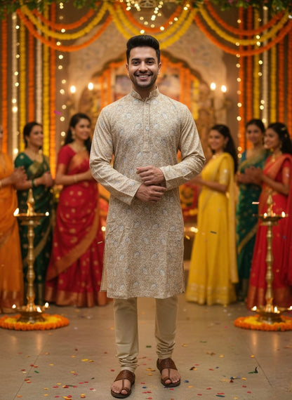 Shifali Print Warm Yellow Kurta | Waak