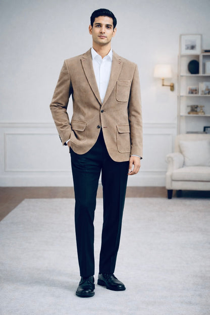 WAAK Camel Corduroy Blazer
