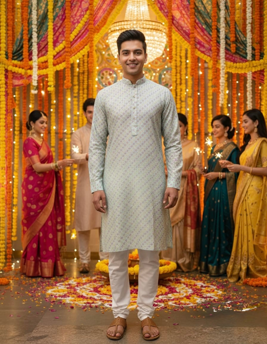 Shifali Beachy Green Kurta Set | Waak