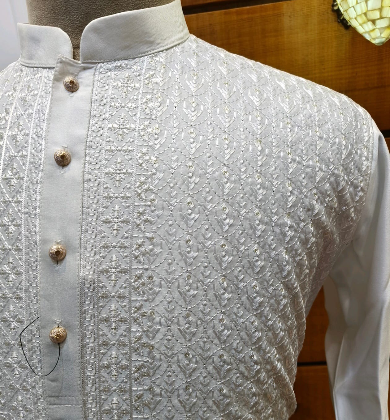 White All Over Thread Work Ombré Kurta Set | Waak