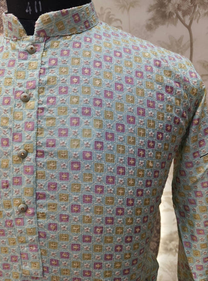 Shifali Beachy Green Kurta Set | Waak