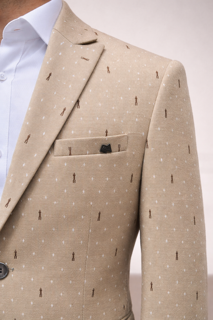 World is Yours Textured Blazer -Beige | Waak