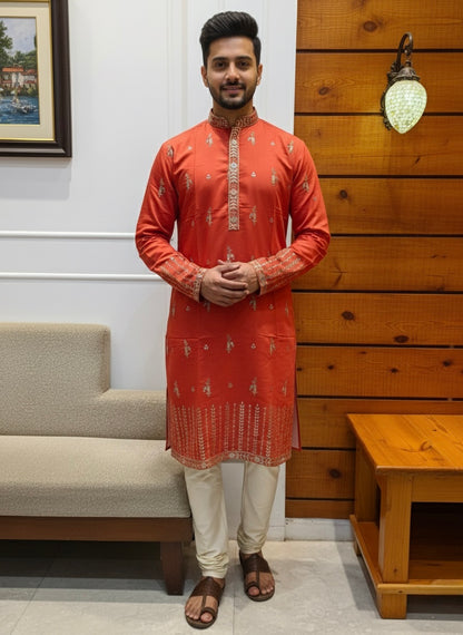 Tarang - Silk Embroidery Kurta Set | Waak