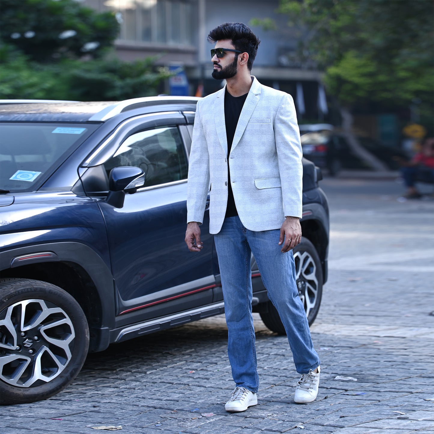 Mens Swiss White Blazer | Waak