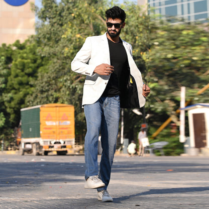 Mens Swiss White Blazer | Waak