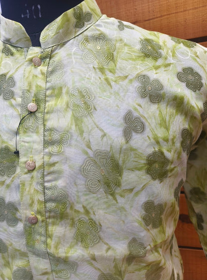 Subtle and Green Kurta | Waak