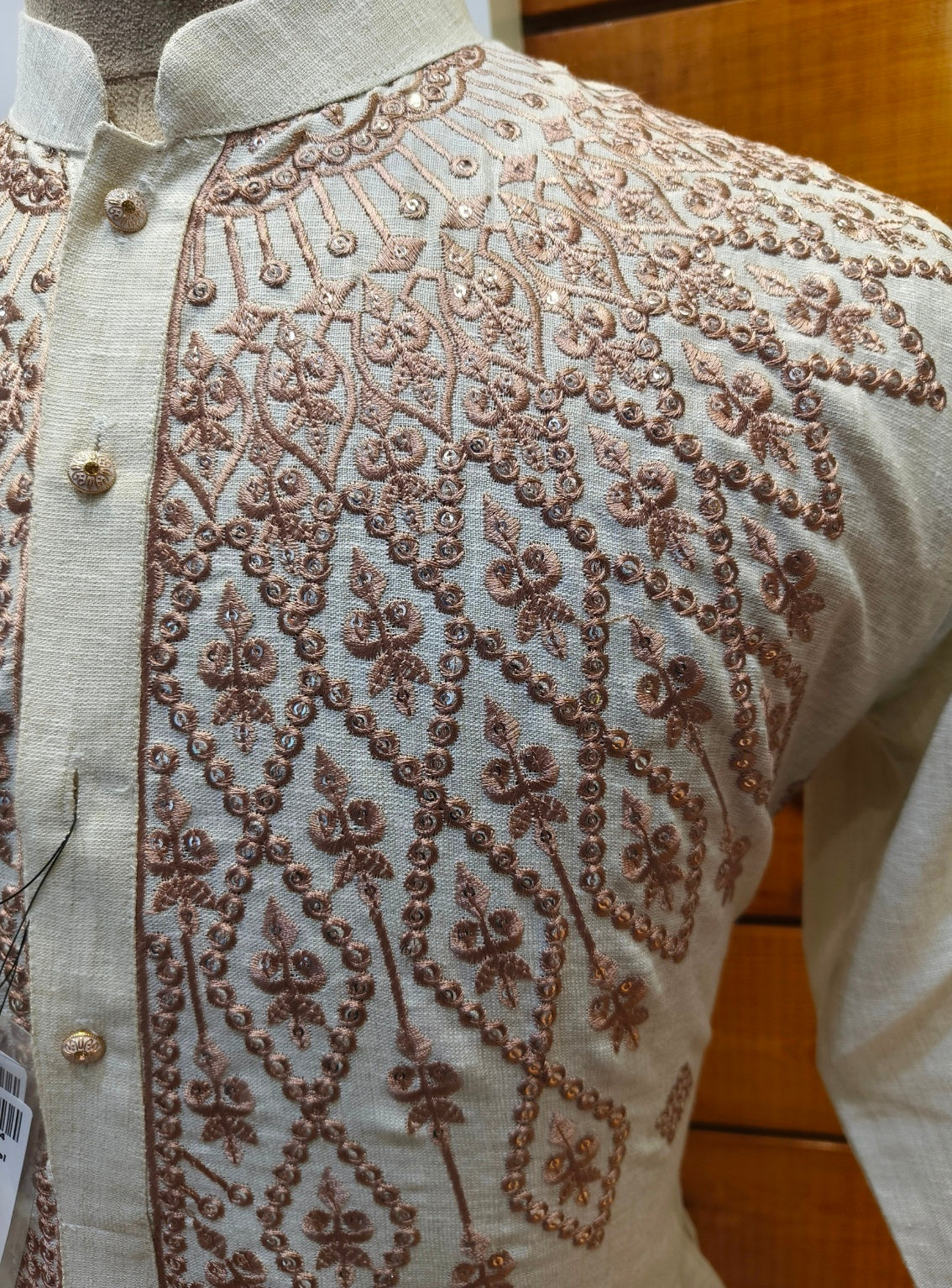 Mirror Work Linen Kurta Set | Waak