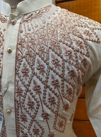 Mirror Work Linen Kurta Set | Waak