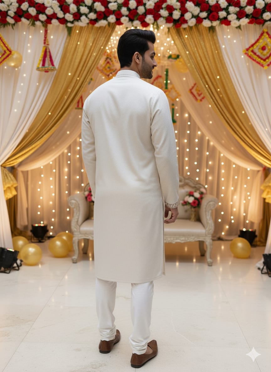 Mirror Work Linen Kurta Set | Waak