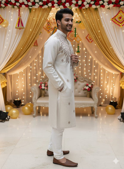 Mirror Work Linen Kurta Set | Waak