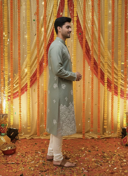 Mehndi Color Kurta Set | Waak