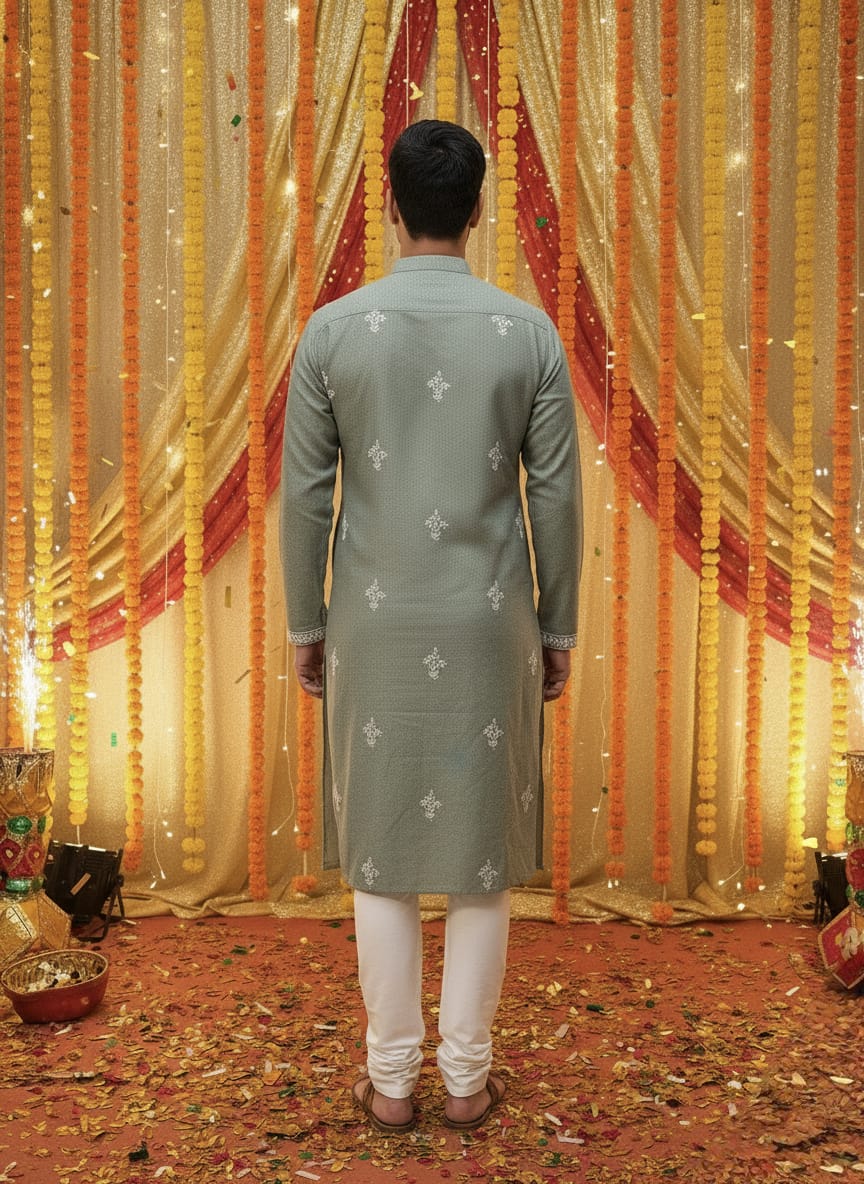 Mehndi Color Kurta Set | Waak
