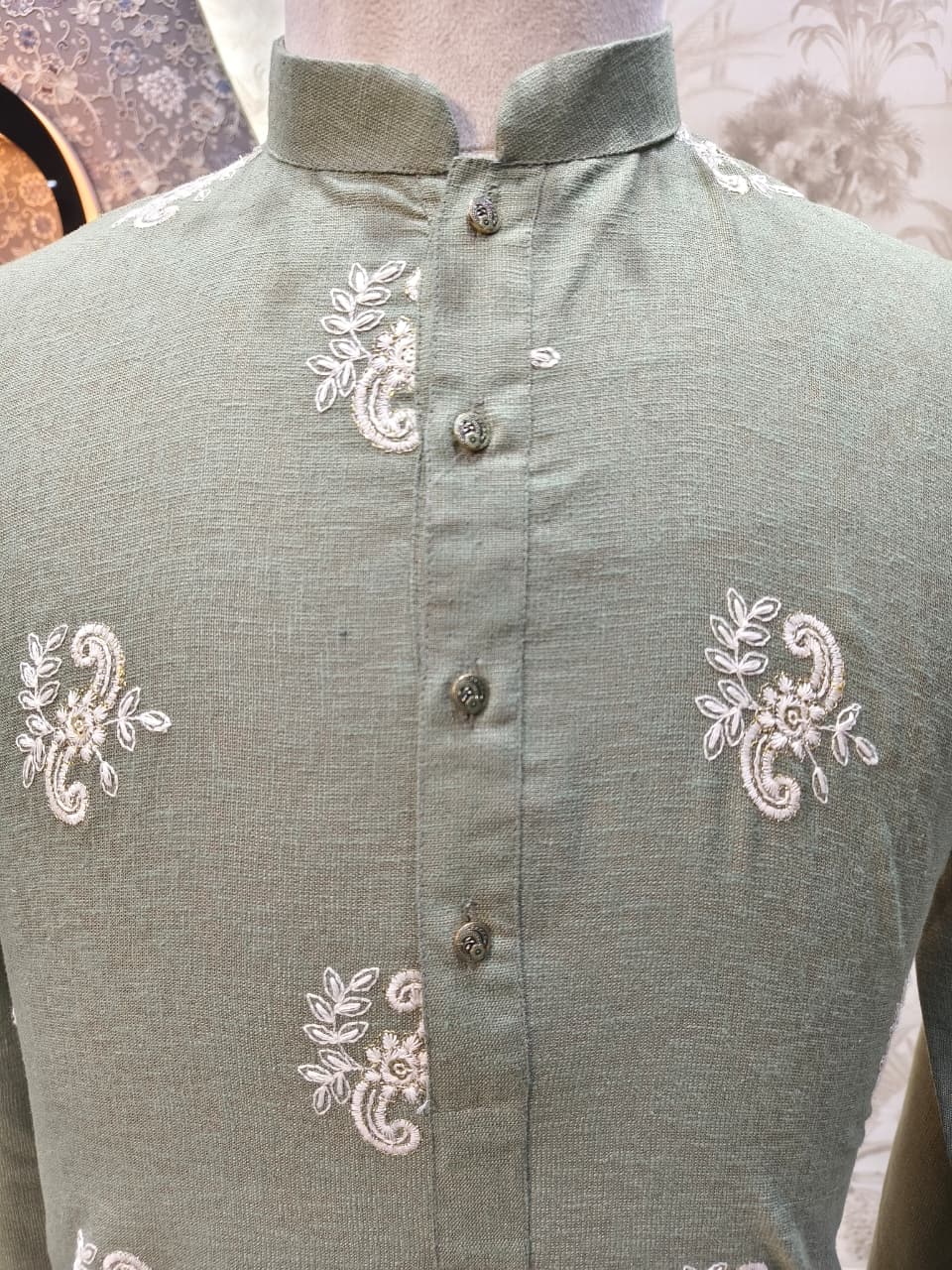 Mehndi Color Kurta Set | Waak