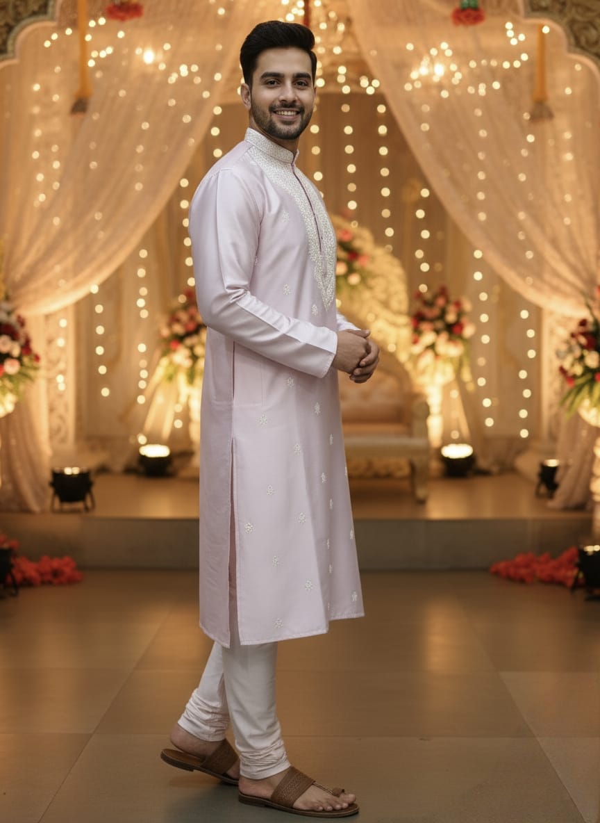 PINK Kashmir Kurta Set | Waak