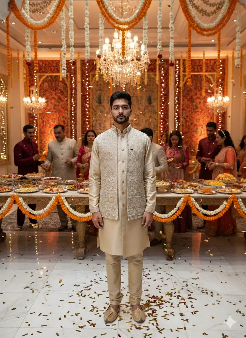 Gold Regal Kurta Set | Waak