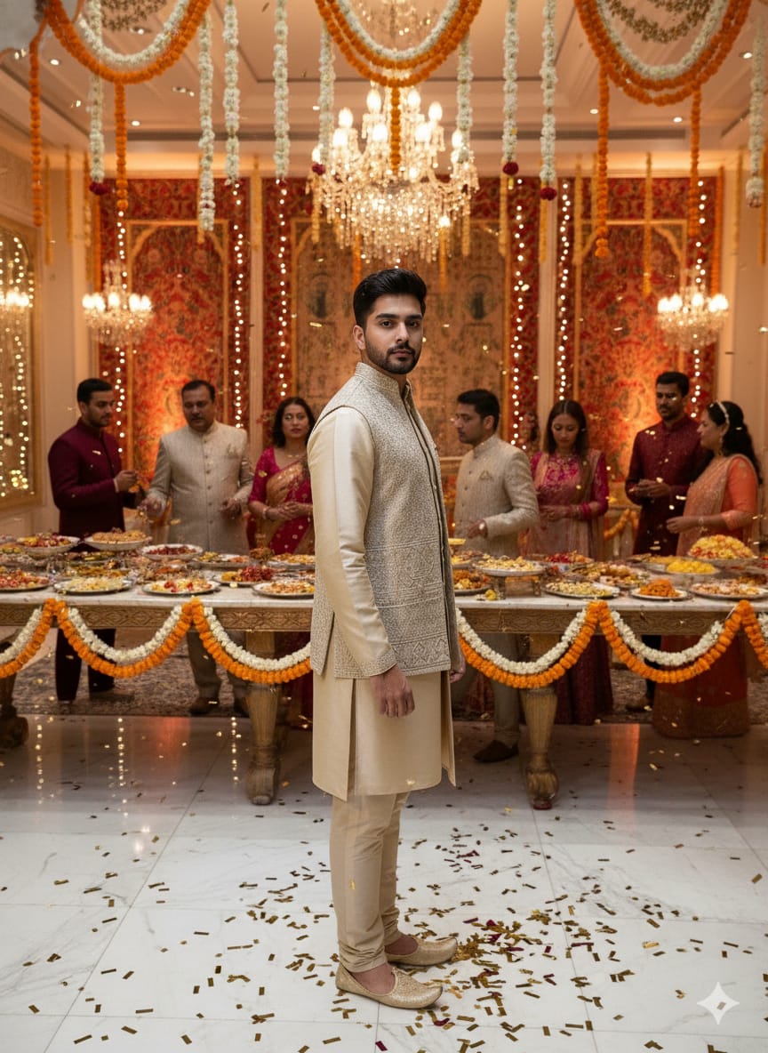 Gold Regal Kurta Set | Waak