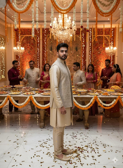 Gold Regal Kurta Set | Waak