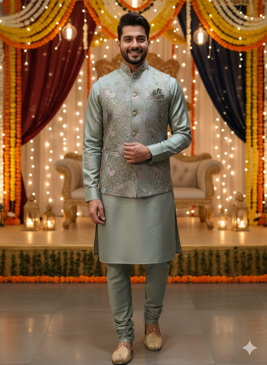 Resham Goldline Kurta Set
 | Waak