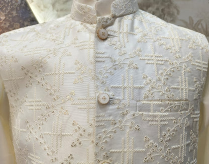 Jodhpur Ivory Kurta Set | Waak