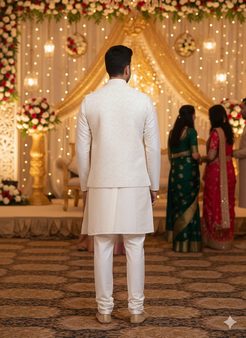 Jodhpur Ivory Kurta Set | Waak