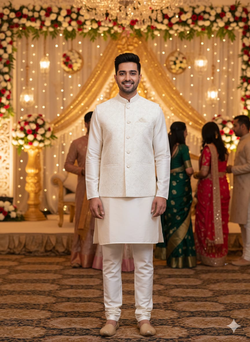 Jodhpur Ivory Kurta Set | Waak