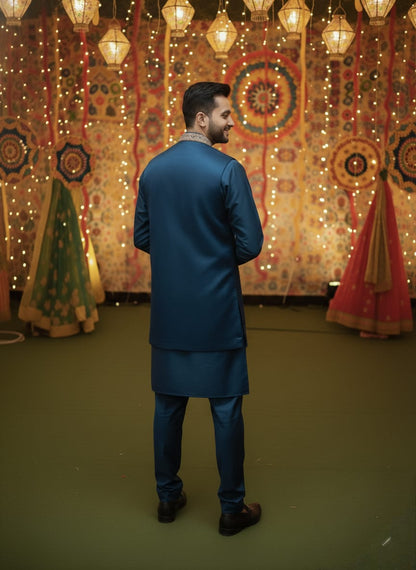 Royal Zari Heritage Waistcoat and Kurta Set | Waak