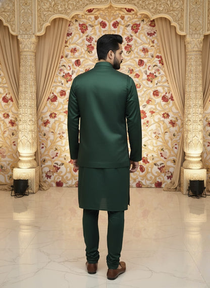 Eshan Zari Ensemble Waistcoat and Kurta Set | Waak