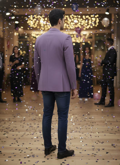 World is Yours Textured Blazer - Purple | Waak