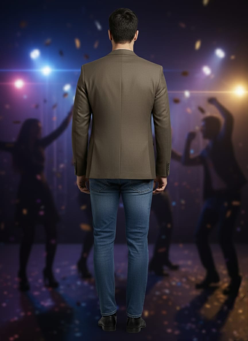 World is Yours Textured Blazer - Brown | Waak