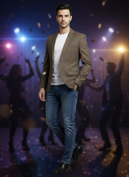 World is Yours Textured Blazer - Brown | Waak