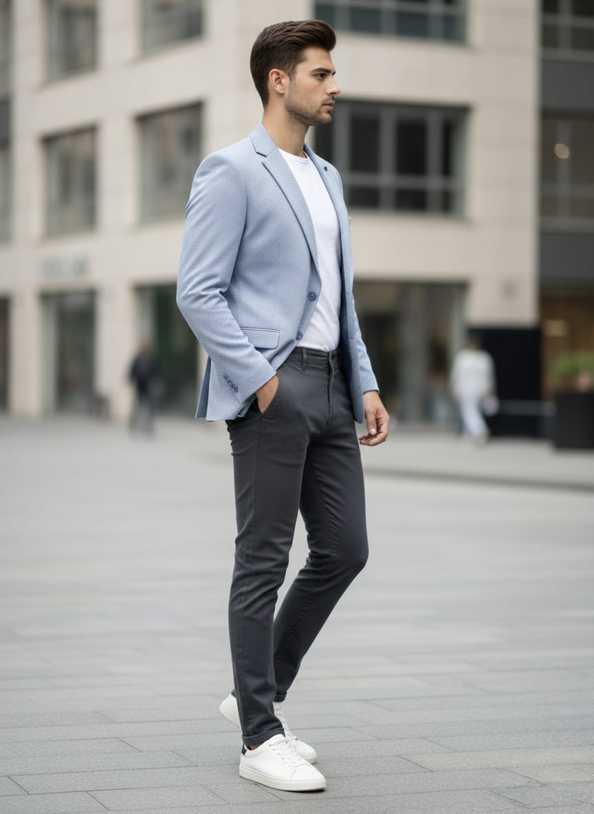MetroFlex Smart Blazer- Sky Blue | Waak