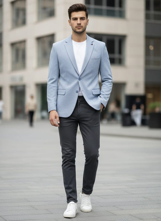 MetroFlex Smart Blazer- Sky Blue | Waak