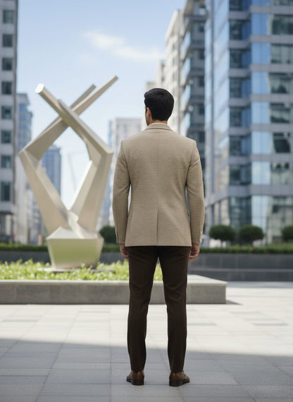 World is Yours Textured Blazer - Brown | Waak