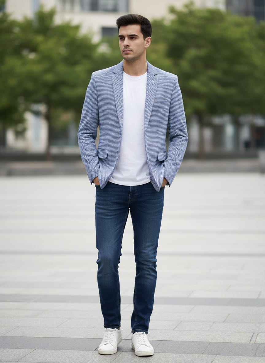StreamKnit Smart Blazer - Blue | Waak